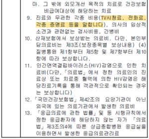 실비보험 약관상 보상하지 않는 사항